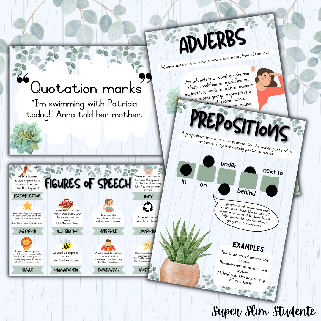 Succulent Classroom Theme (English HL/FAL Version)