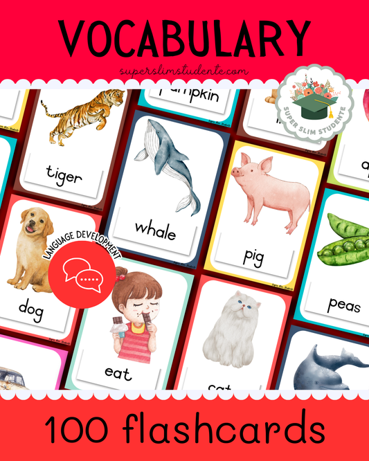 100 Vocabulary Flashcards (Choose Language)