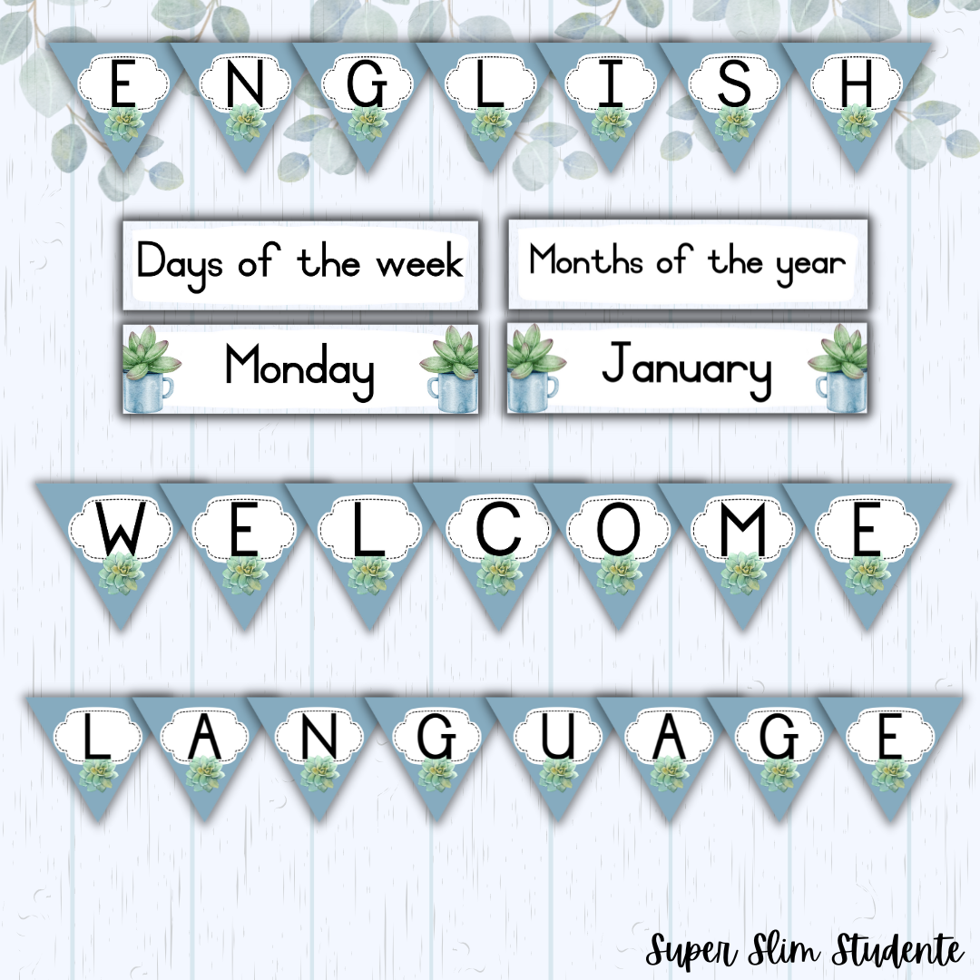 Succulent Classroom Theme (English HL/FAL Version)