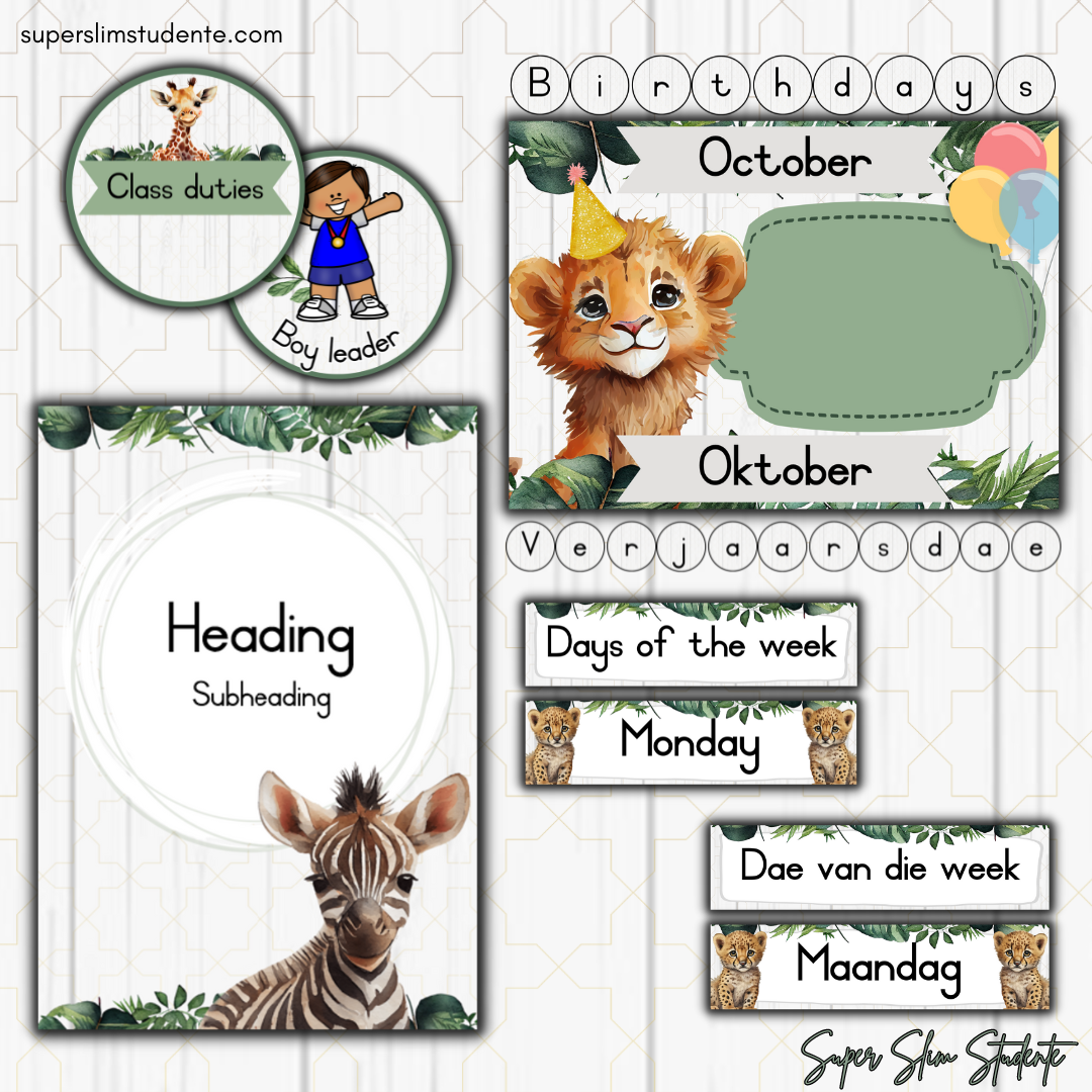 Wild Animals Classroom Theme (Bilingual Foundation Phase)