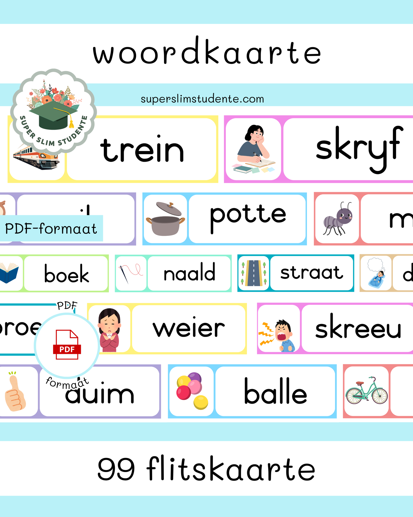 99 Woordkaarte Flitskaarte