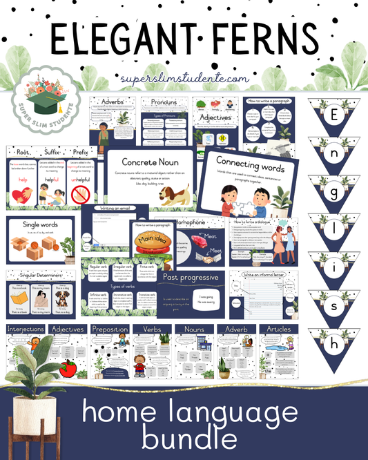 Elegant Ferns Theme / English Home Language Bundle