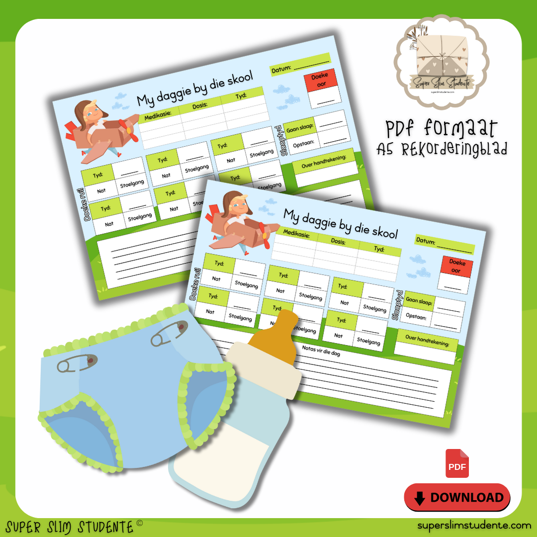 Diaper Changing Record Sheet (Different Languages)