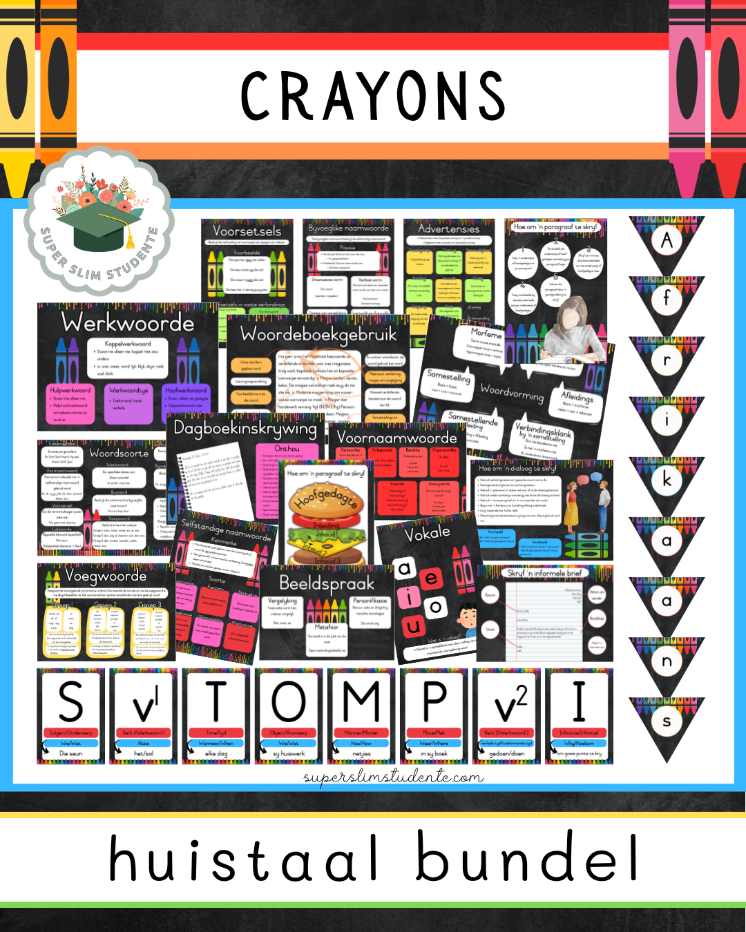 Crayons Theme / Afrikaans Huistaal Bundel