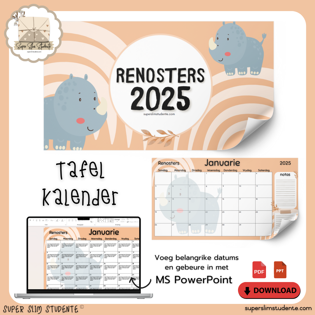 Editable Desk Calendar 2025 (Different Themes)