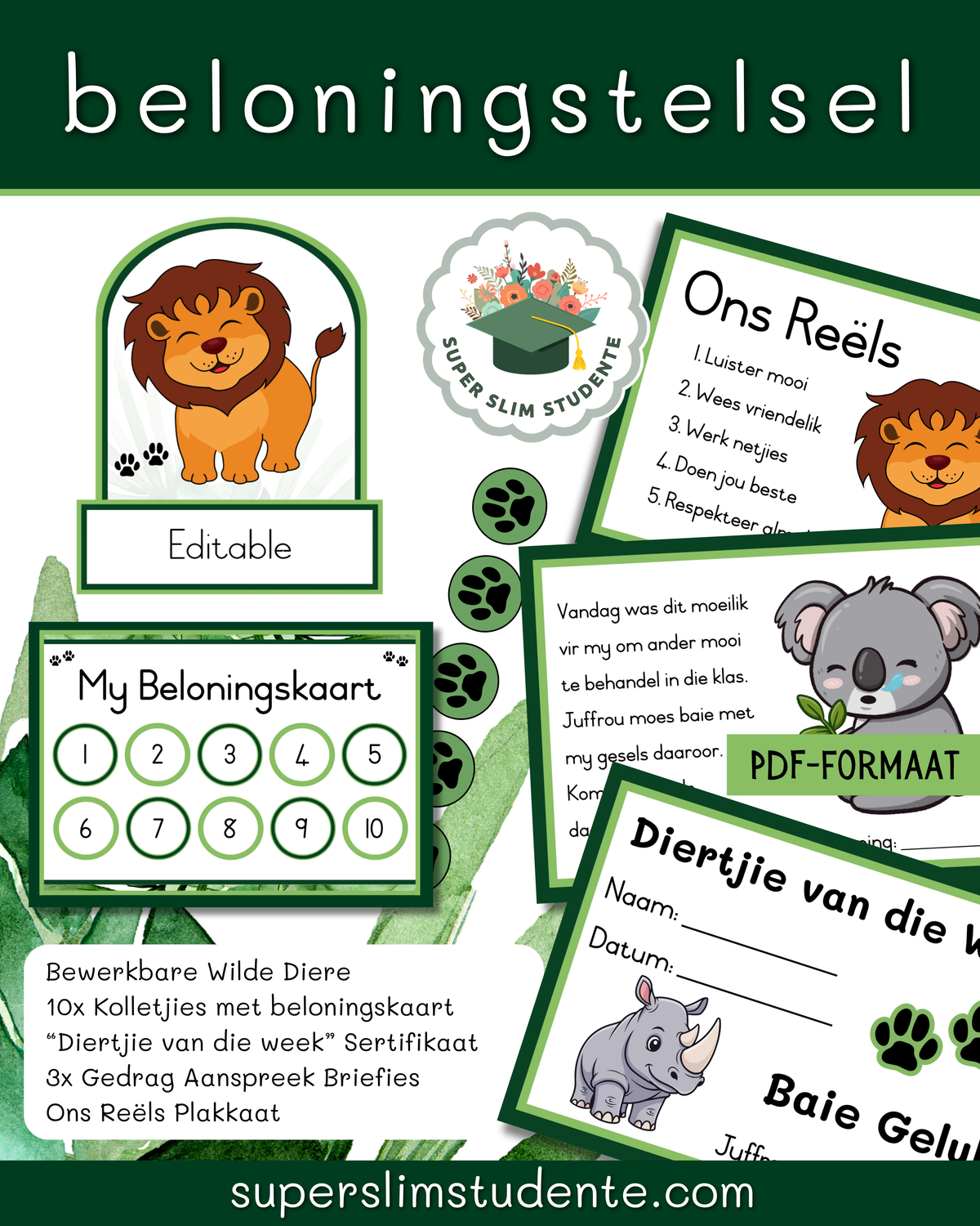 Beloningstelsel / Wild Animal Theme