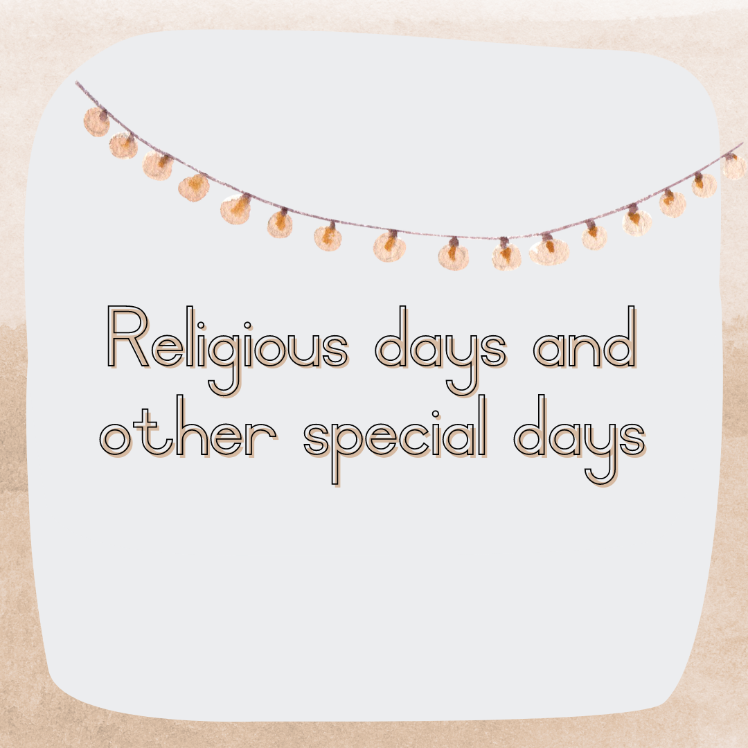 Religious days and other special days theme posters