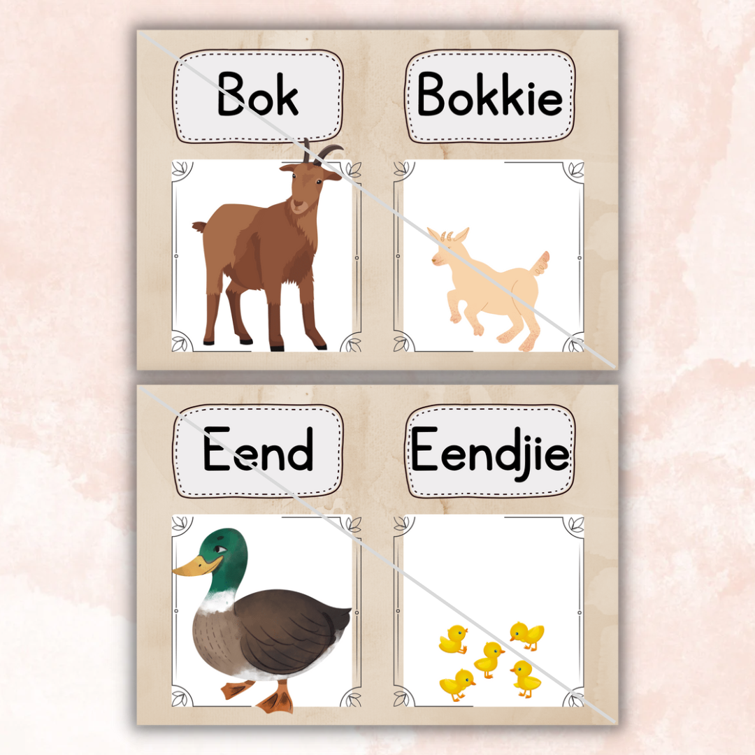 Farm animals and their young