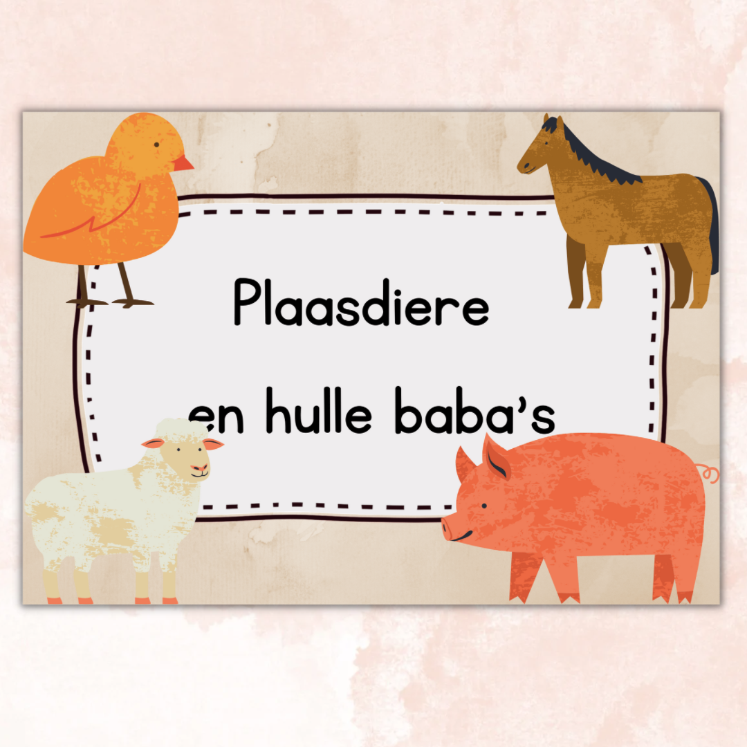 Farm animals and their young