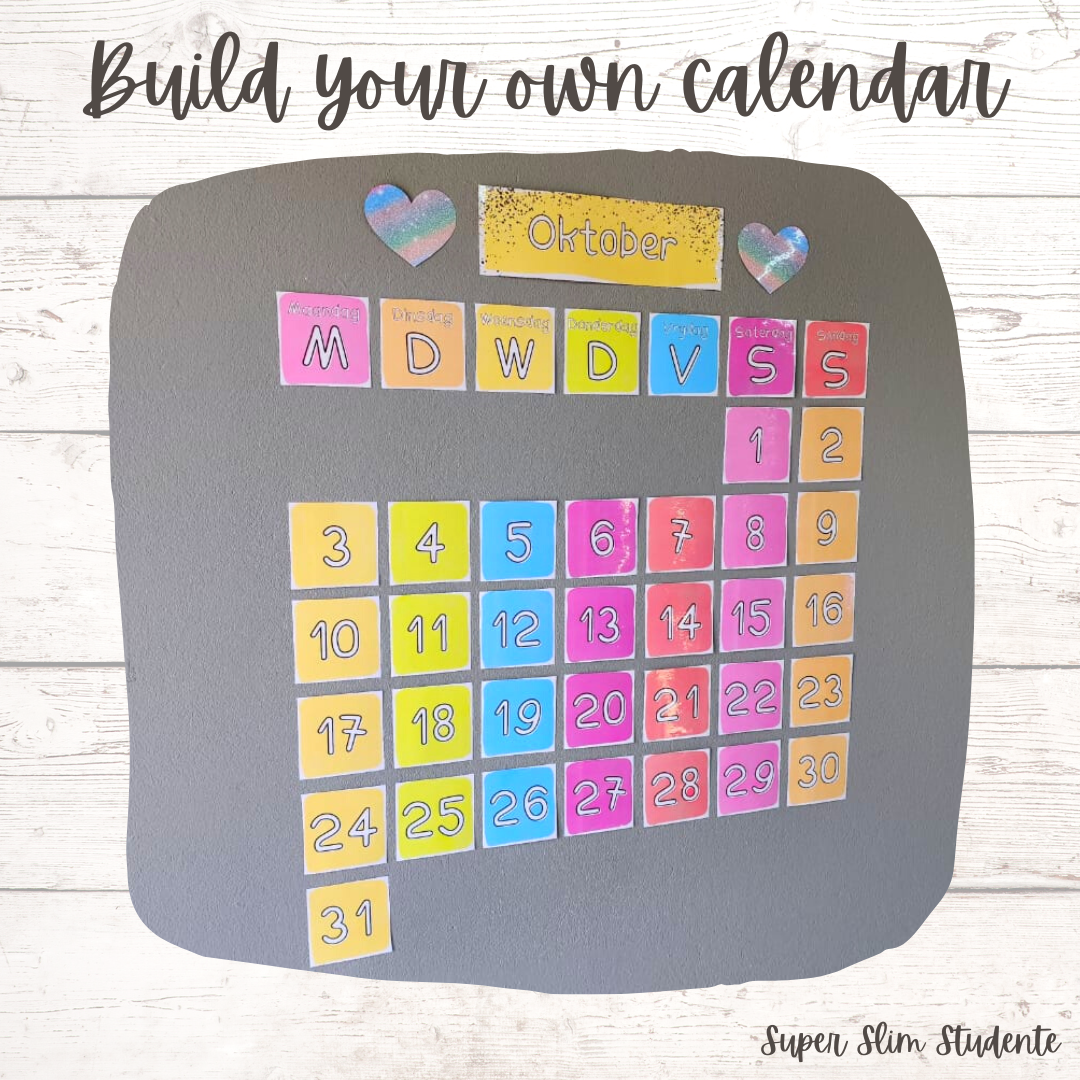 Build your own A2 calendar (colourful)