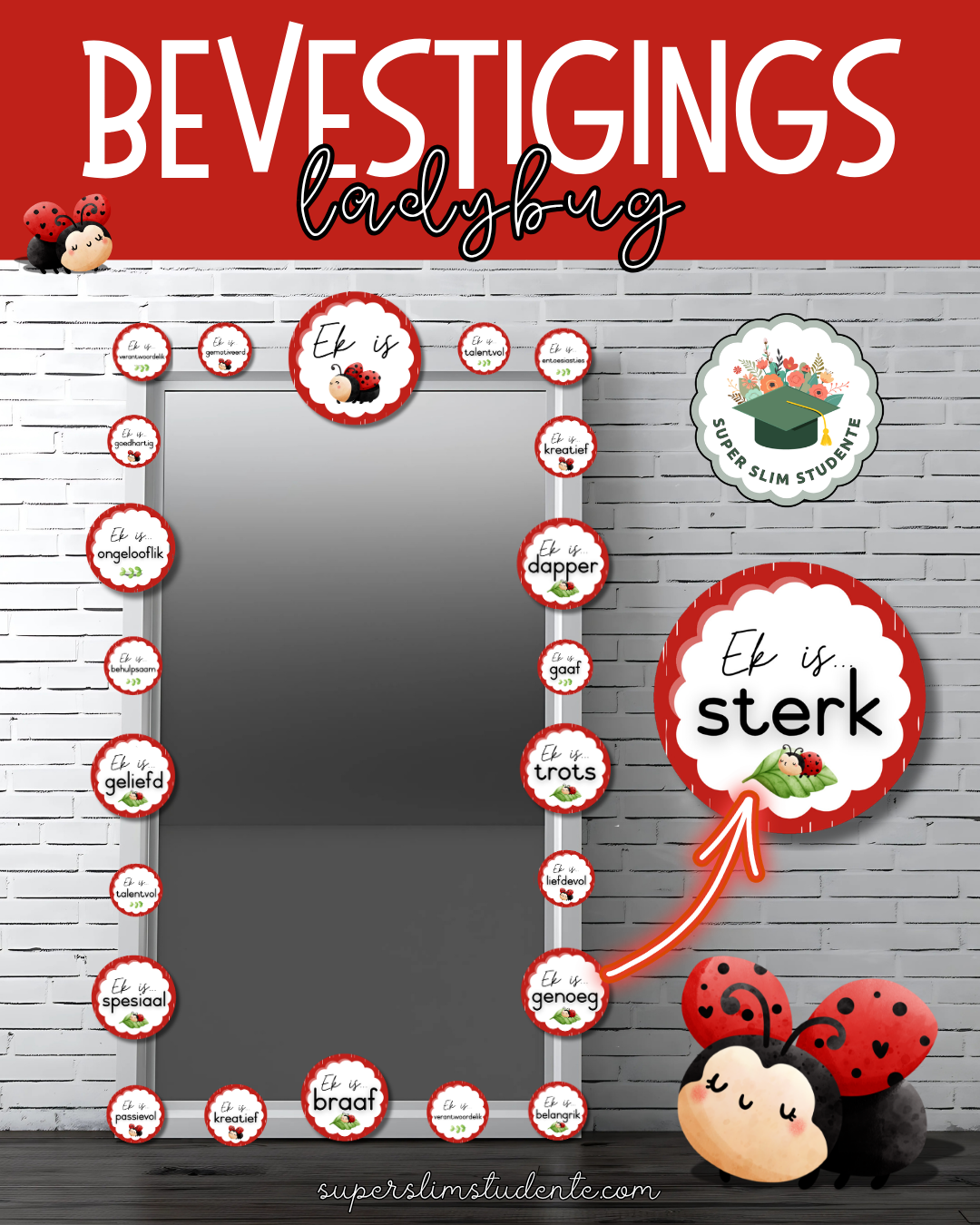 Affirmations: Ladybug Theme [Choose Language]