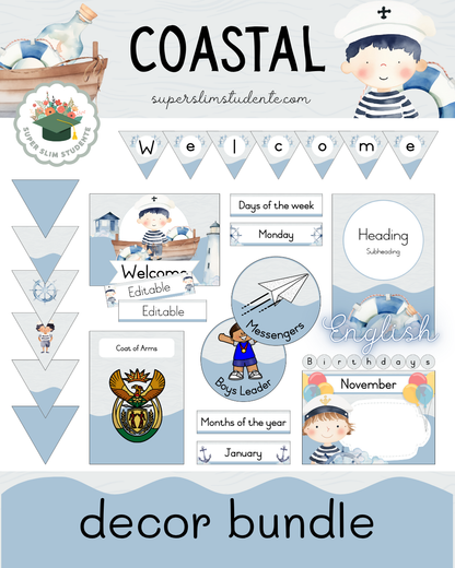Coastal Theme / Decor Bundle [Choose Language]