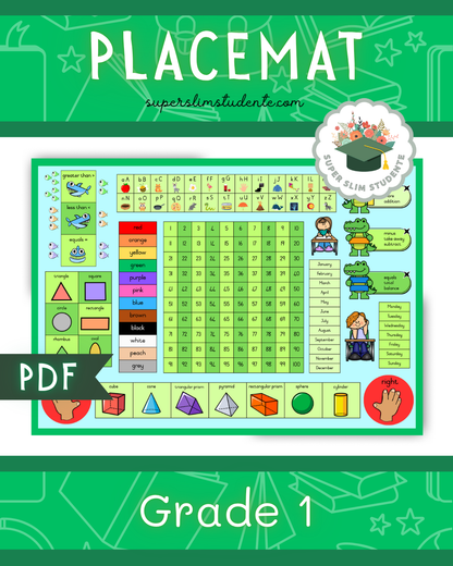 Grade 1 Placemat [Choose Language]