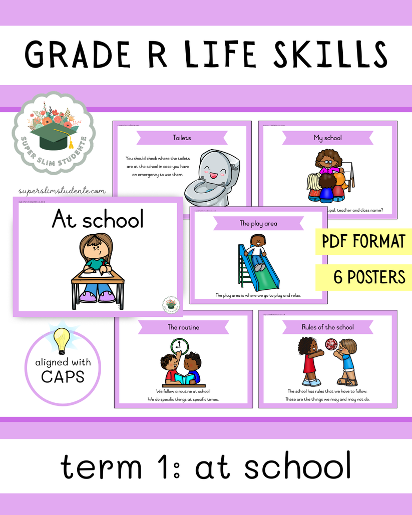 Grade R Term 1: At School [Choose Language] – Super Slim Studente