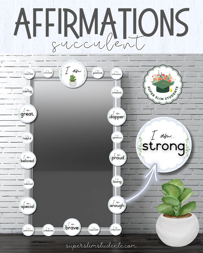 Affirmations: Succulent Theme [Choose Language]
