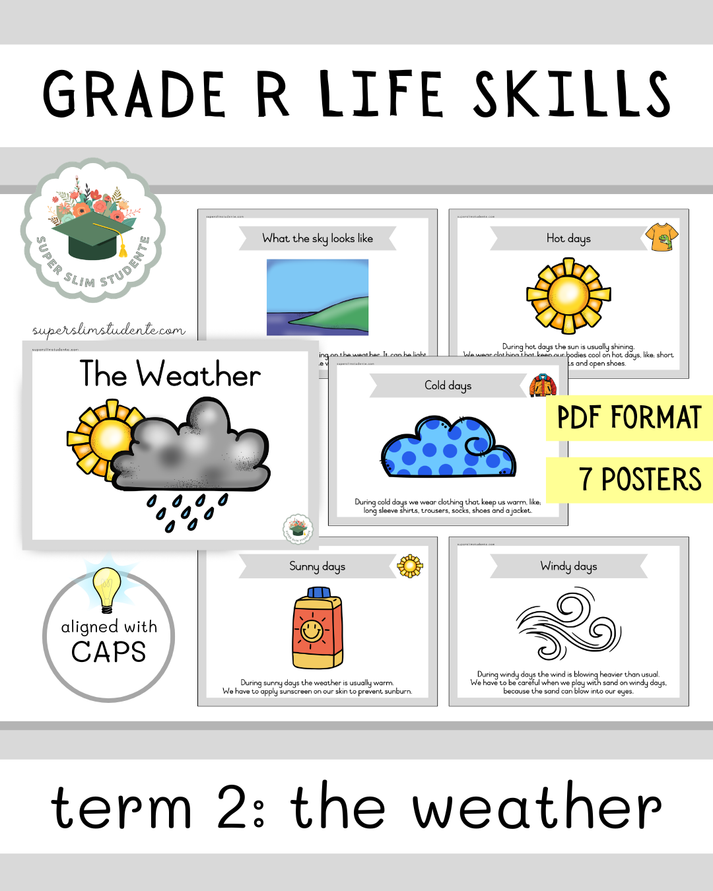 Grade R Term 2: The Weather [Choose Language] – Super Slim Studente