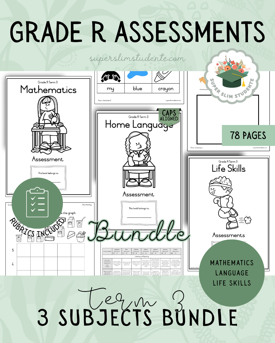 Grade R Term 3: Assessments Bundle [Choose Language]
