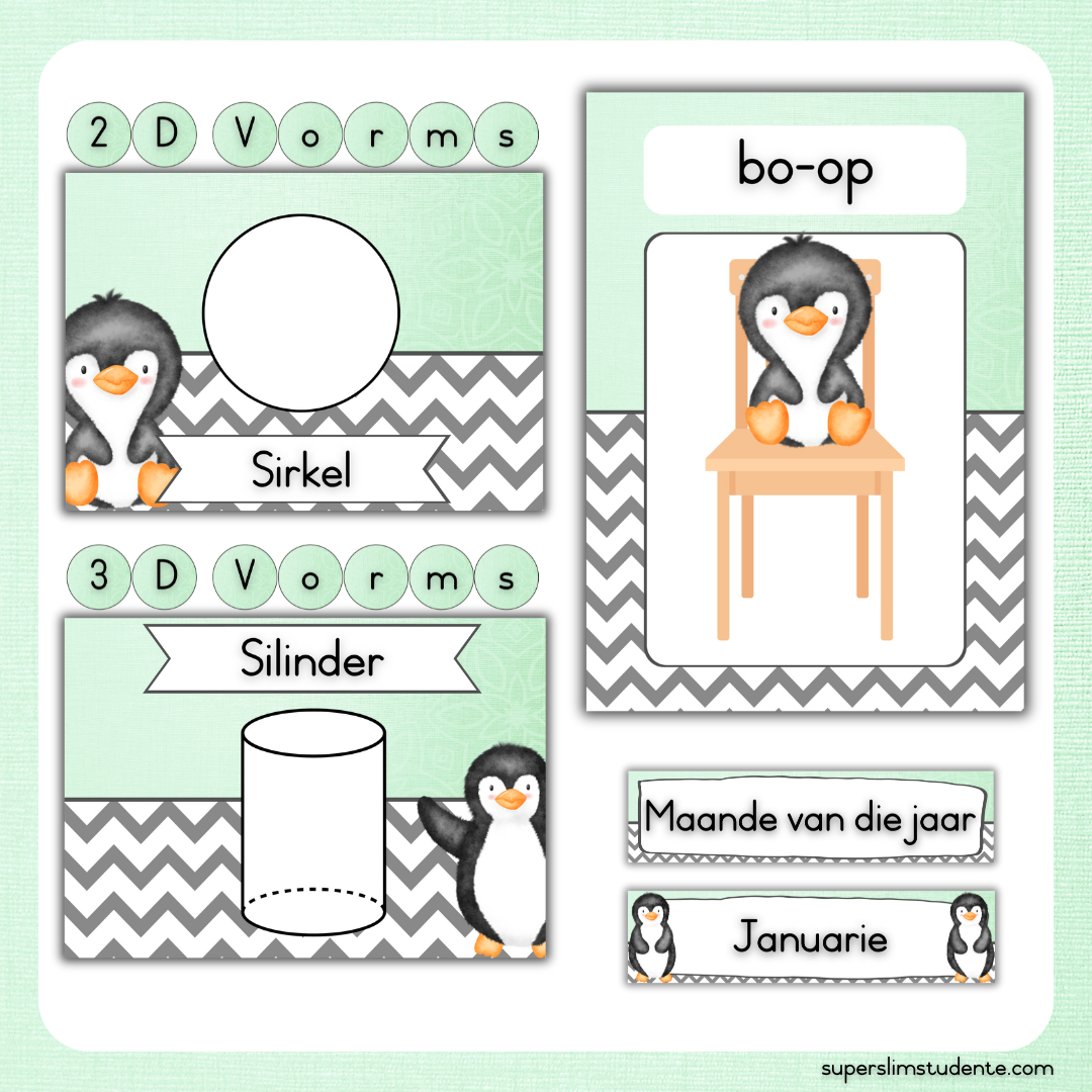 Mint Penguin Classroom Theme (Foundation Phase)