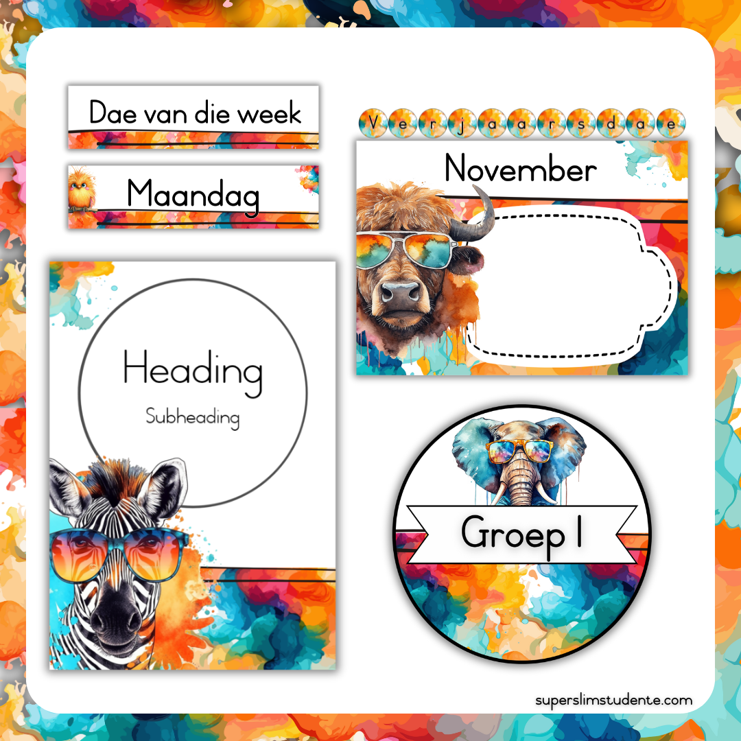 Bright Animals Classroom Theme (Foundation Phase)