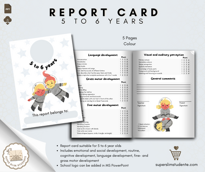 Report Card: 5 to 6 Years [Choose Language]