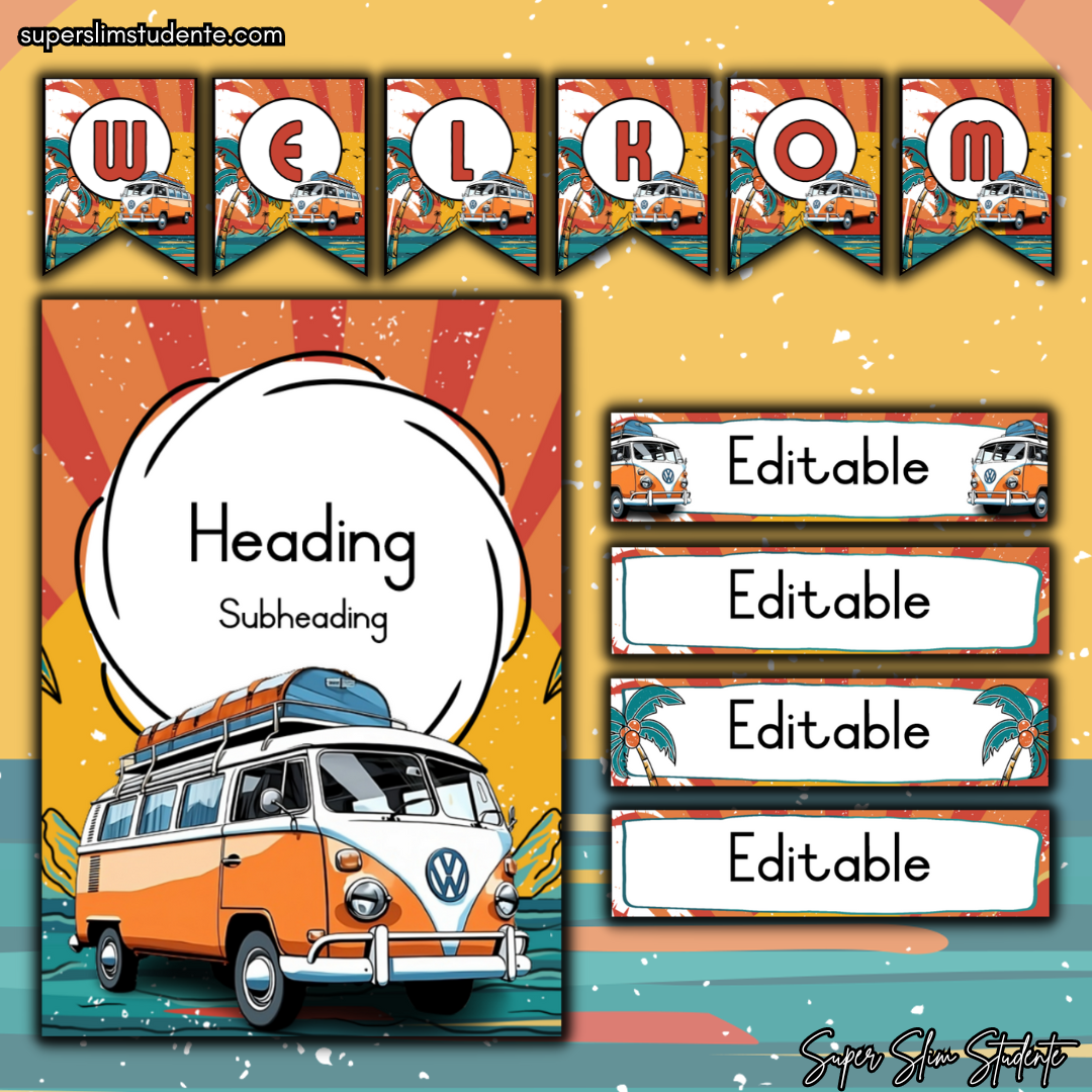 Retro Bus Classroom Theme (Tourism & Social Studies)