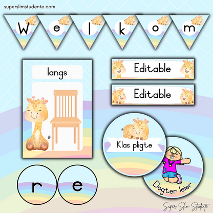 Rainbow Giraffe Classroom Theme (Foundation Phase)