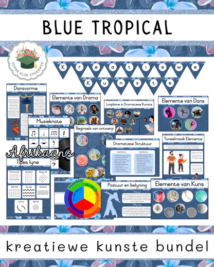 Blue Tropical Theme / Creative Arts Bundle [Choose Language]