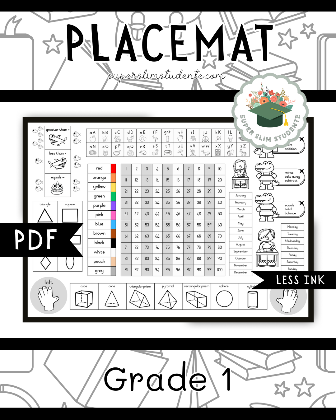 Grade 1 Placemat [Choose Language]