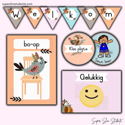 Pastel Boho Birds Classroom Theme (Preschool)