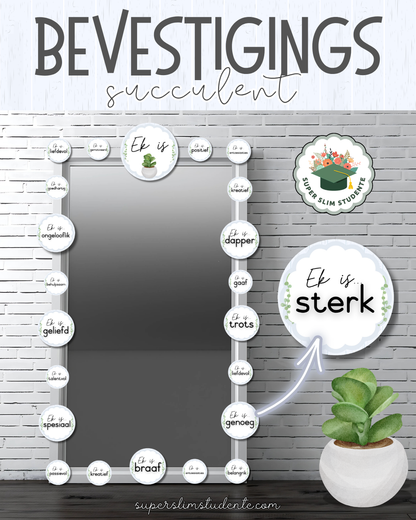 Affirmations: Succulent Theme [Choose Language]