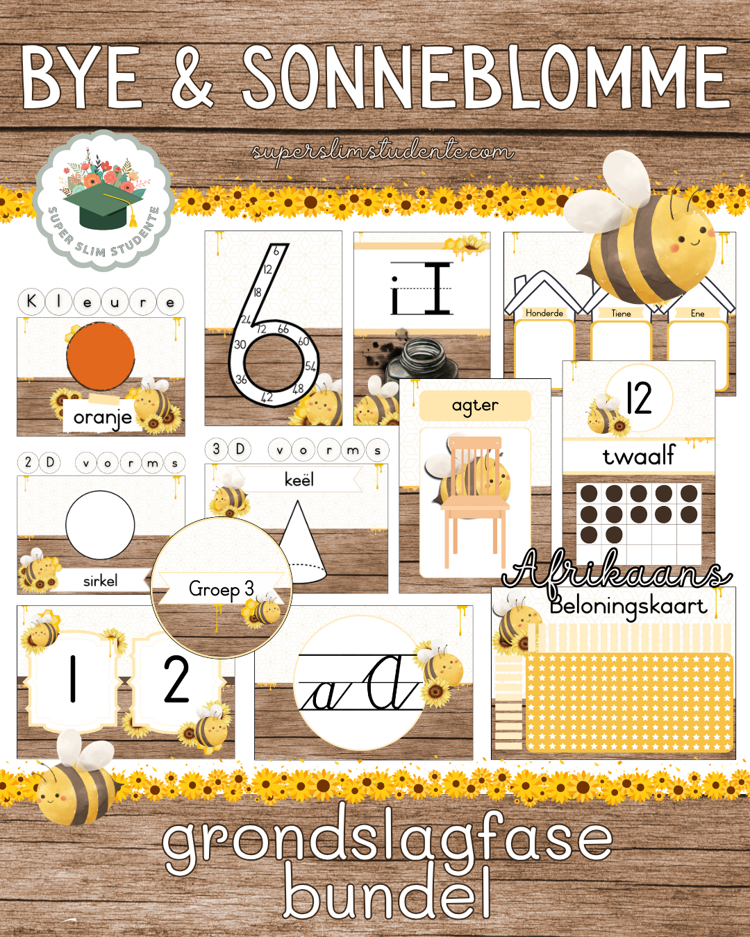 Bees and Sunflowers Theme / Foundation Phase Bundle  [Choose Language]