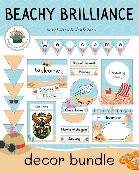 Beachy Brilliance Theme / Decor Bundle [Choose Language]
