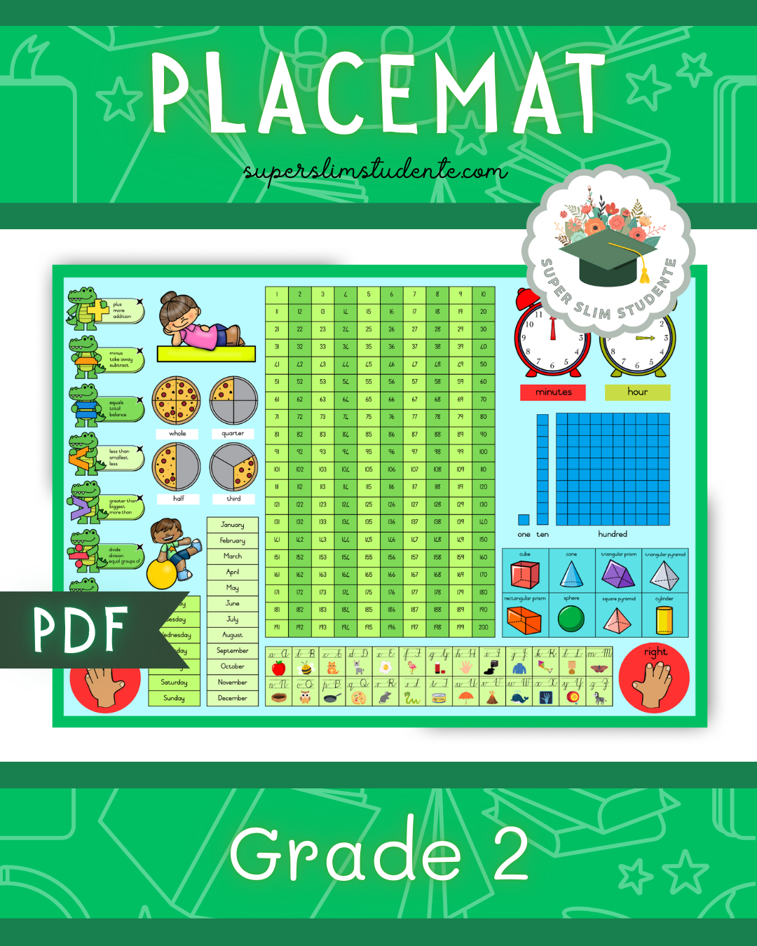 Grade 2 Placemat [Choose Language]