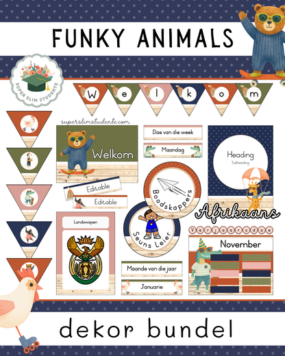 Funky Animals Theme / Decor Bundle [Choose Language]