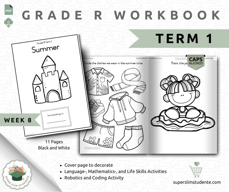 Gr. R Term 1 Workbook: Summer [Choose Language]