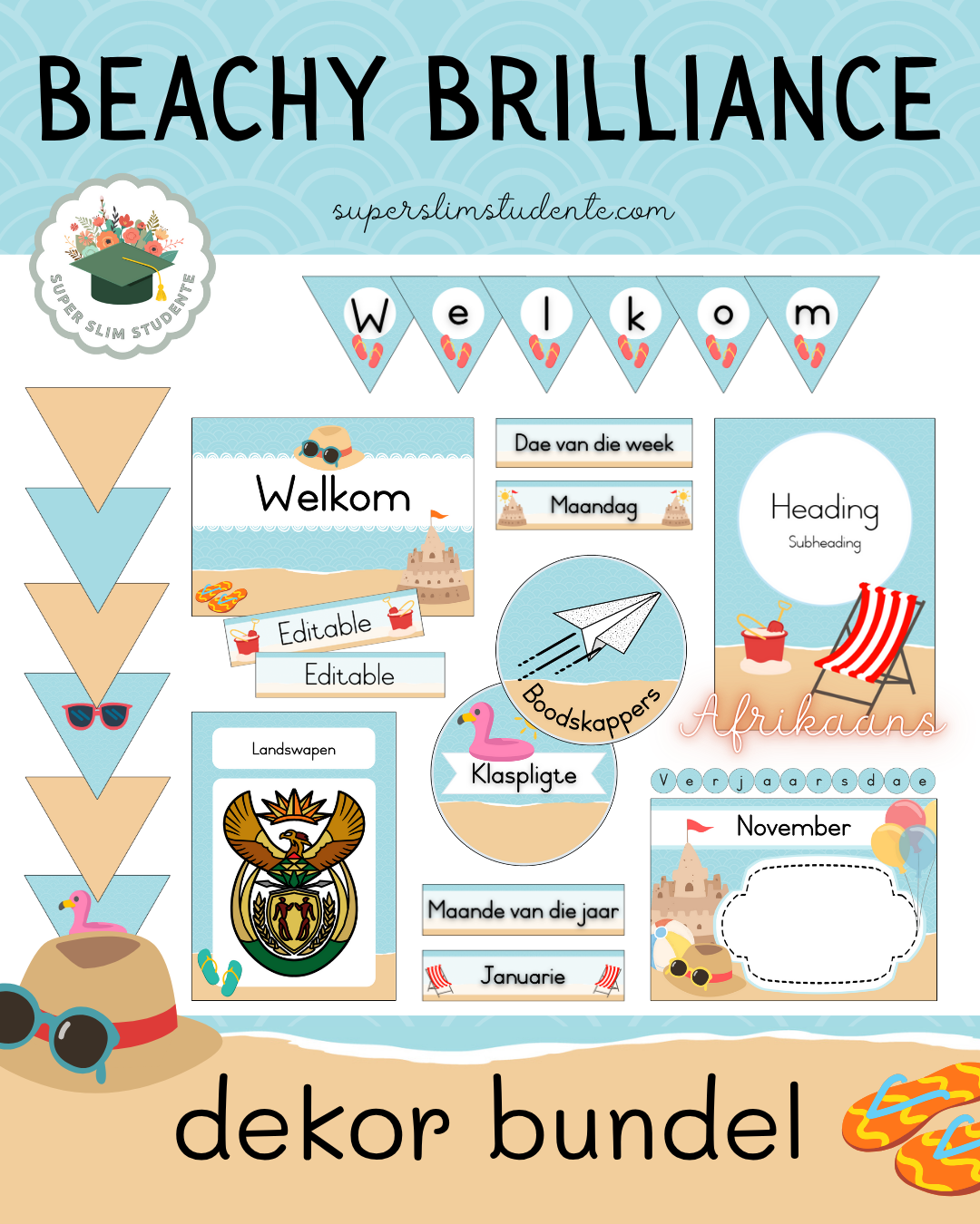 Beachy Brilliance Theme / Decor Bundle [Choose Language]