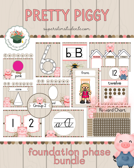 Pretty Piggy Theme / Foundation Phase Bundle [Choose Language]