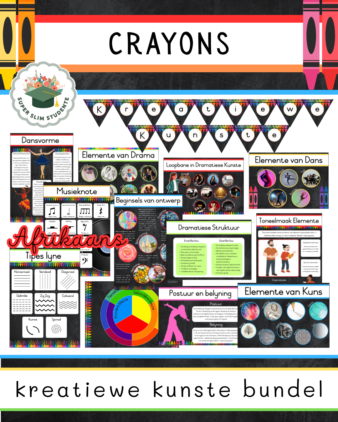 Crayons Theme / Creative Arts Bundle [Choose Language]