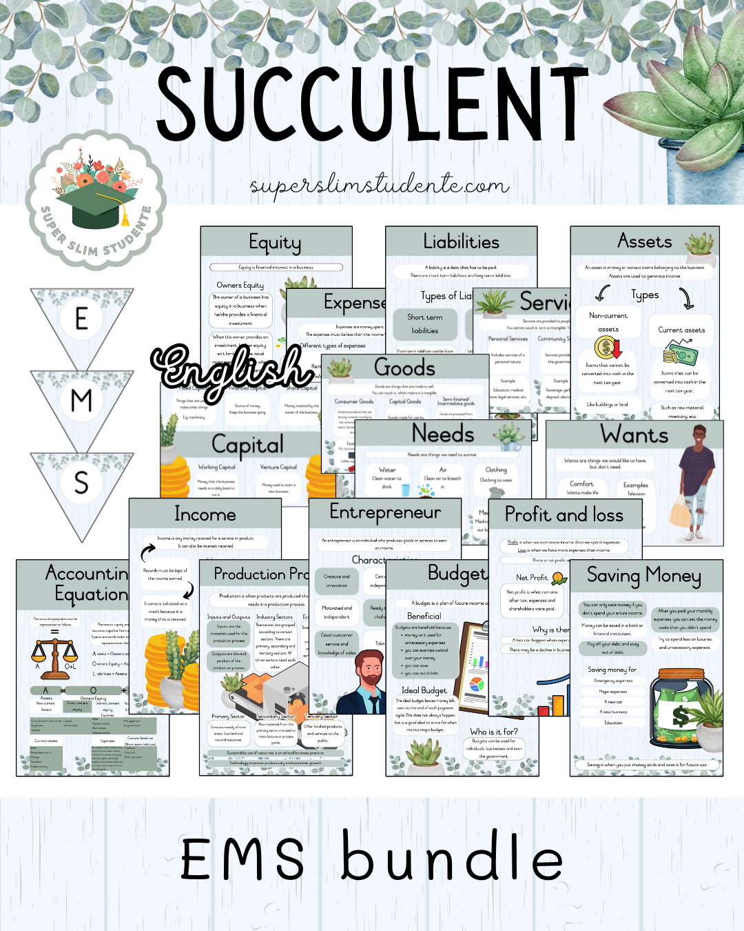 Succulent Theme / EMS Bundle [Choose Language]