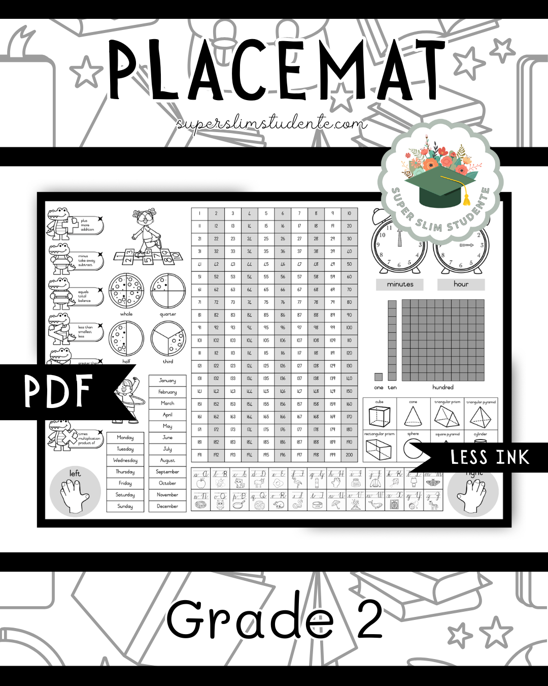 Grade 2 Placemat [Choose Language]