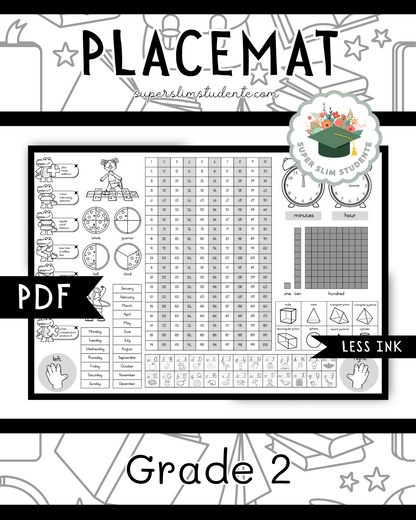 Grade 2 Placemat [Choose Language]