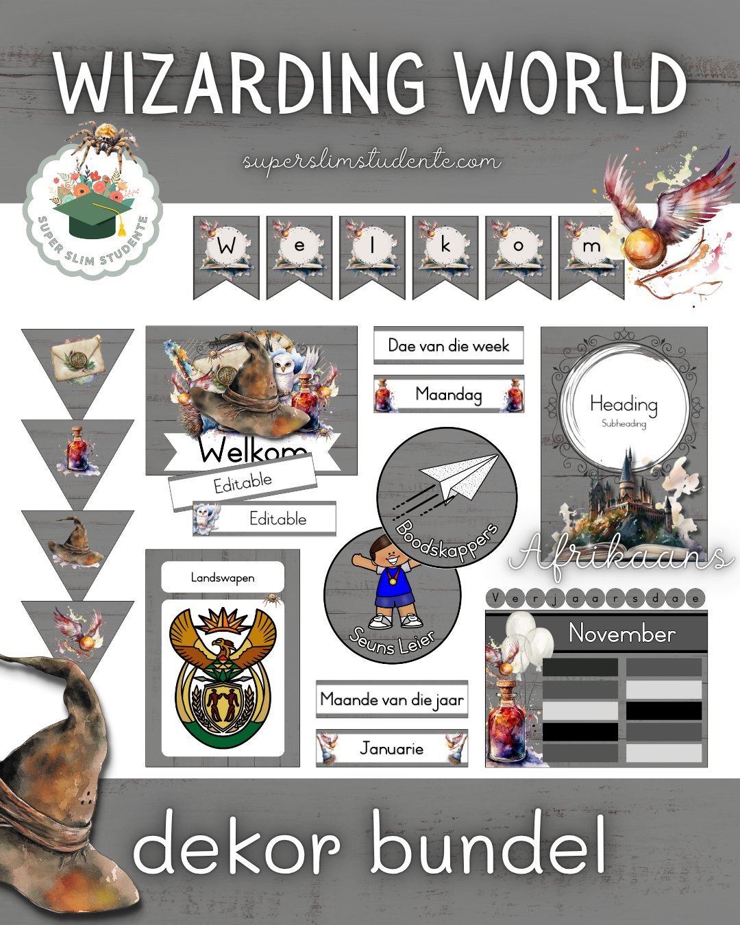 Wizarding World Theme / Decor Bundle [Choose Language]