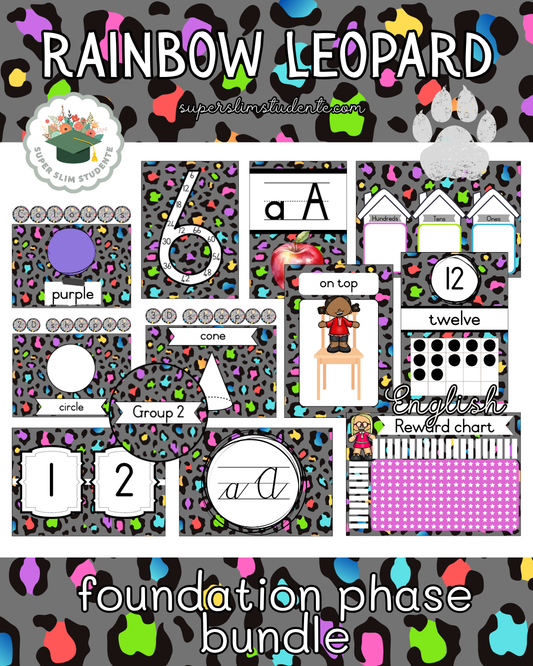 Rainbow Leopard Theme / Foundation Phase Bundle  [Choose Language]