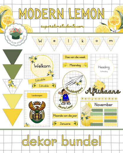 Modern Lemon Theme / Decor Bundle [Choose Language]