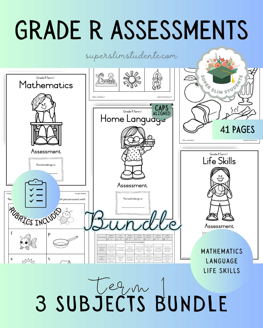 Grade R Term 1: Assessments Bundle [Choose Language]