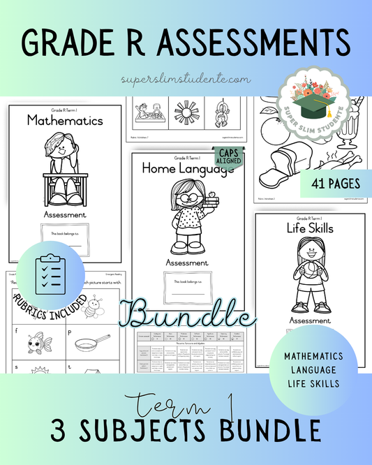 Grade R Term 1: Assessments Bundle [Choose Language]