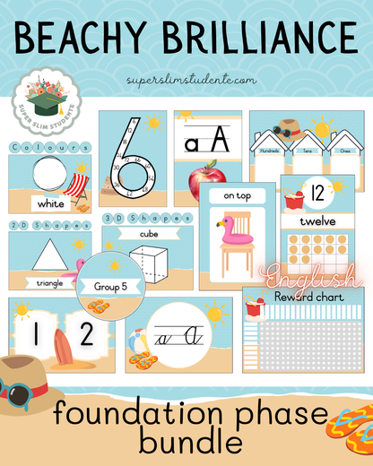 Beachy Brilliance Theme / Foundation Phase Bundle [Choose Language]
