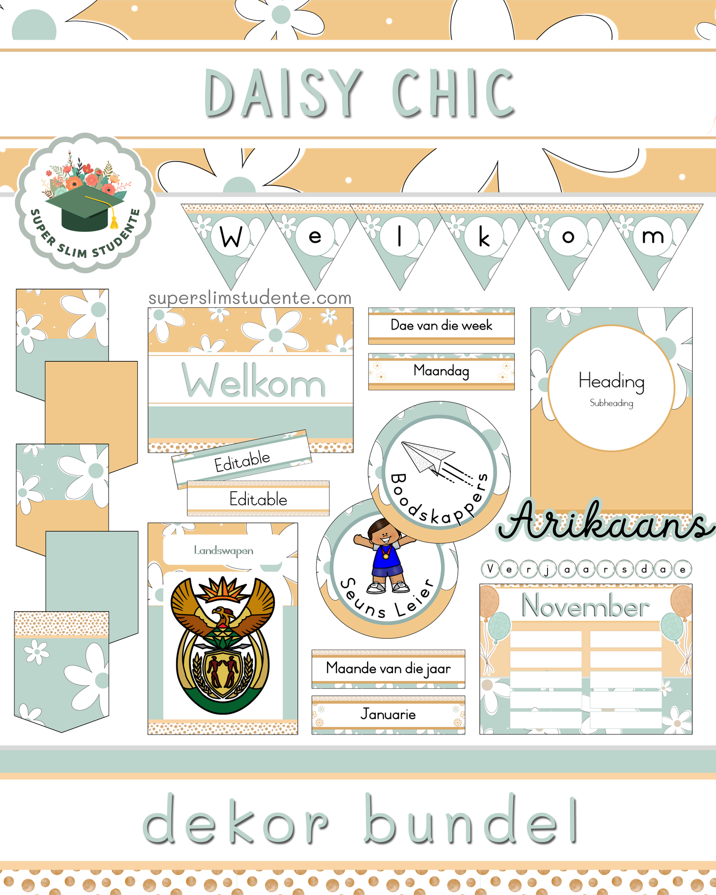 Daisy Chic Theme / Decor Bundle [Choose Language]