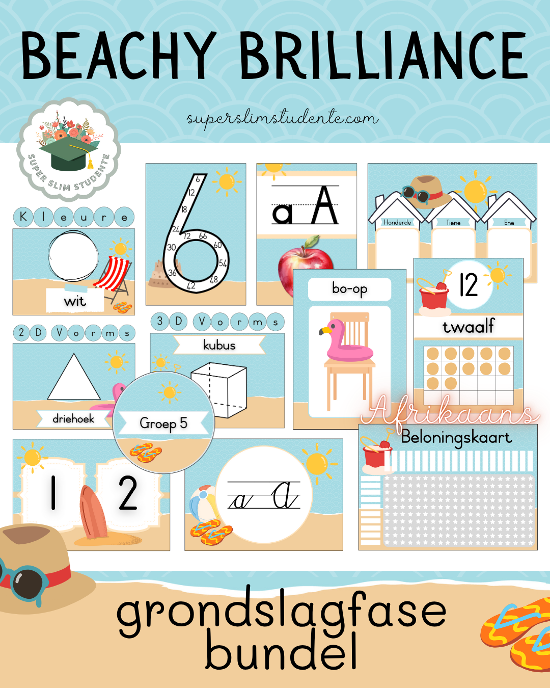 Beachy Brilliance Theme / Foundation Phase Bundle [Choose Language]