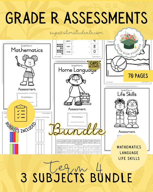 Grade R Term 4: Assessments Bundle [Choose Language]